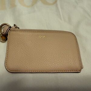 Authentic Chloe  Light Tan / Warm Creamy Nude Leather Slim Wallet / Card Holder